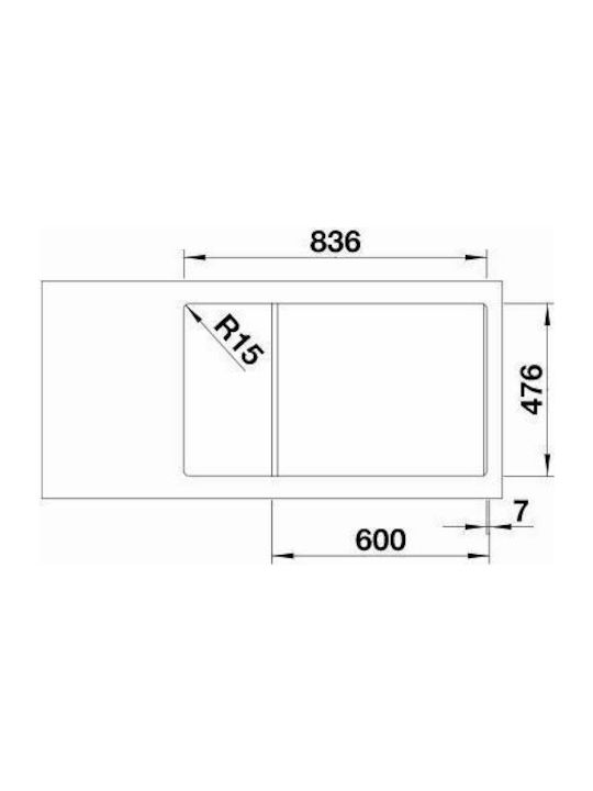 Blanco Andano XL 6 S-IF Compact Left Handed Drop-In Kitchen Sink Left Handed Inox Satin Finish M86xP50cm Silver