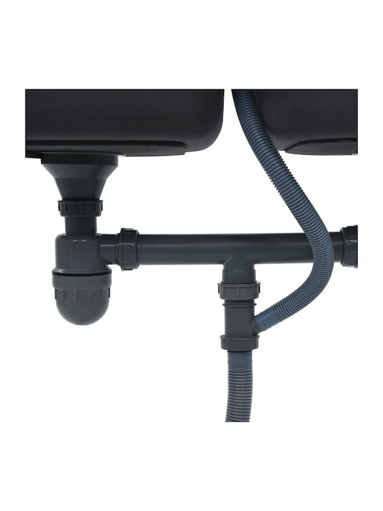 vidaXL Ένθετος Νεροχύτης Inox Σατινέ Μ84xΠ48cm Ασημί