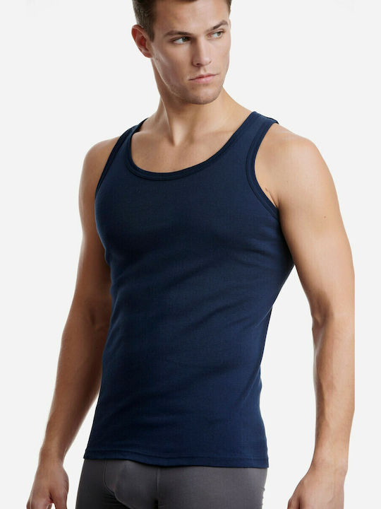 Men's Undershirt Sleeveless in Navy Blue Color