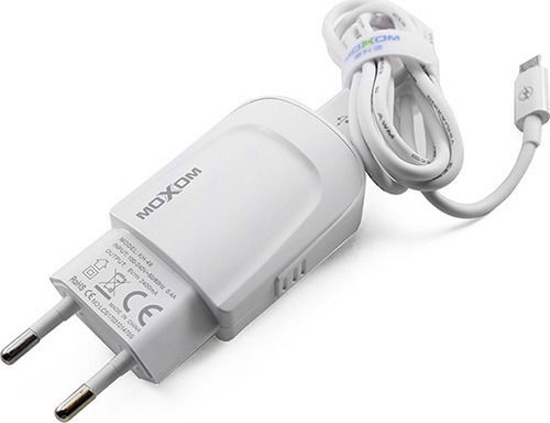 Moxom Charger with USB-A Port and Cable micro USB Whites (KH-49)