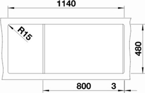 Blanco Naya 8 S Drop-In Кухненска Мивка от Течен Гранит М116xШ50см Rock Сив
