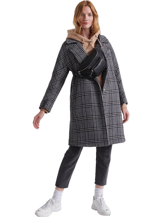 Koben Women's Checked Black Coat