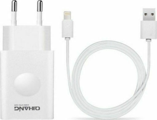 QIHANG с USB-A порт и кабел Lightning 12W Бял (Z58)