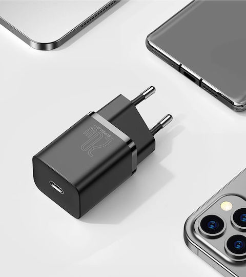 Baseus Charger Without Cable with USB-C Port 20W Power Delivery Blacks (Super Si)