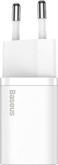 Baseus Charger Without Cable with USB-C Port 20W Power Delivery Whites (Super Si)