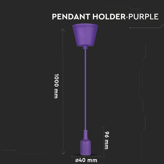 V-TAC VT-7228 Lustră Violet cu Dulie E27 100cm.