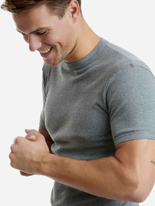 Men's Undershirt Short-sleeved in Gray Color
