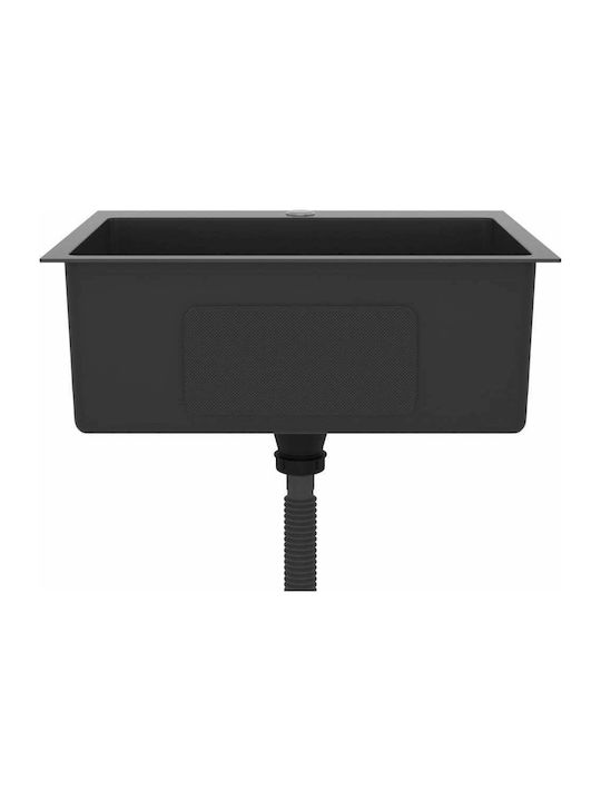 vidaXL Drop-In Spüle Inox Satiniert B55xT44cm Black
