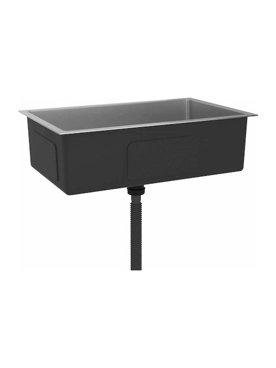 vidaXL Ένθετος Νεροχύτης Inox Brushed Μ70xΠ44cm Ασημί