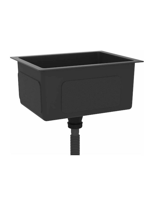 vidaXL Drop-In Sink Inox W44xD34cm Black