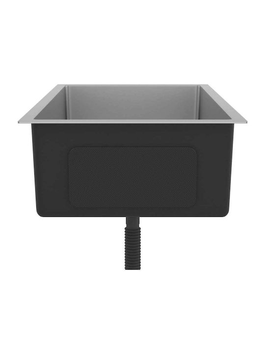 vidaXL Ένθετος Νεροχύτης Inox Brushed Μ70xΠ44cm Ασημί