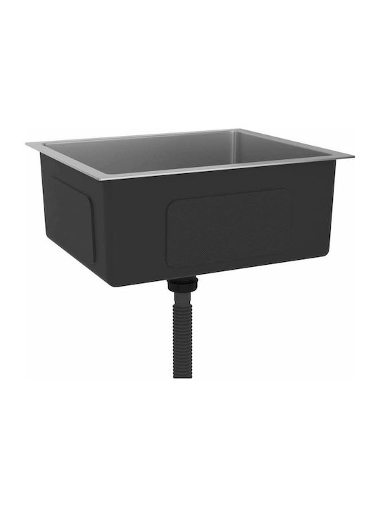 vidaXL Drop-In Spüle Inox Satiniert B51xT44cm Silber