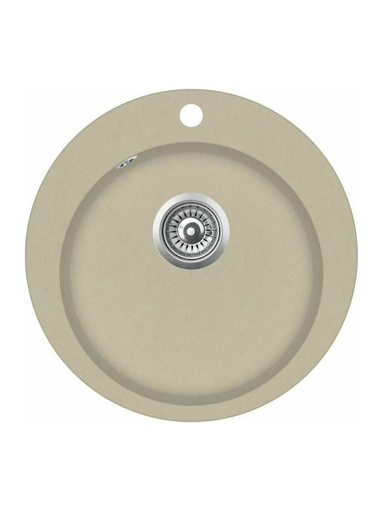 vidaXL Drop-In Sink Synthetic Granite W50.5xD50.5cm Beige