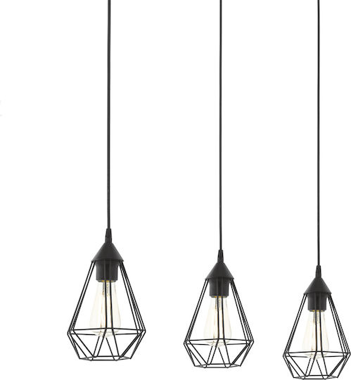 Eglo Tarbes Pendant Light Black Rail with Socket E27 79x110cm