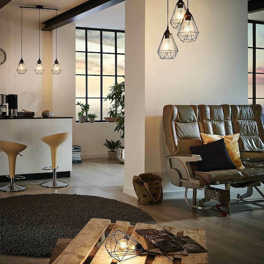 Eglo Tarbes Pendant Light Black Rail with Socket E27 79x110cm