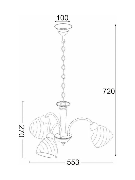 Aca Pendant Light Beige with Socket E14, E.14 55.3x72cm