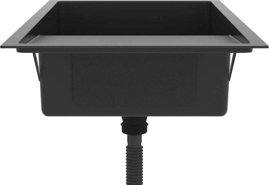vidaXL Drop-In Küchenspüle aus Flüssigem Granit M75xB44cm Schwarze