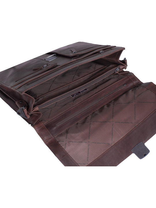Joe Leather Men's Briefcase Brown