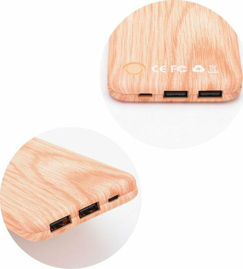Puridea S2 Power Bank 10000mAh με 2 Θύρες USB-A Καφέ