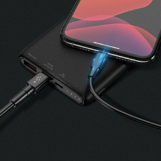 Baseus Bipow Power Bank 10000mAh 18W με 3 Θύρες USB-A και Θύρα USB-C Quick Charge 3.0 Μαύρο