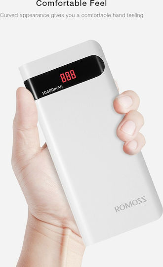 Romoss Sense Power Bank 10400mAh cu 2 Porturi USB-A Alb