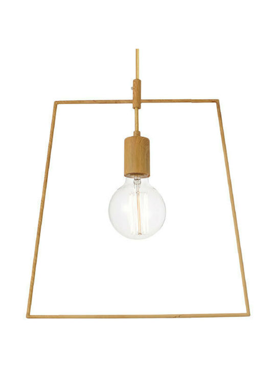 Aca Pendant Light Brown with Socket E27 35x35x35cm