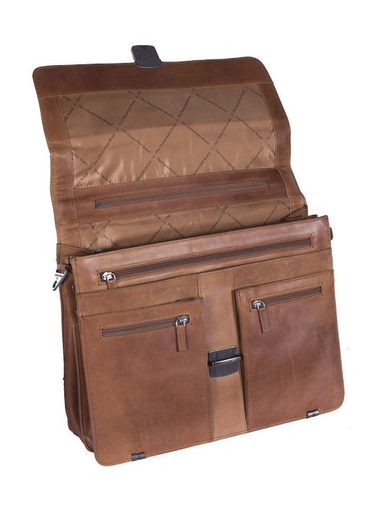 Joe Leather Men's Briefcase Tabac Brown