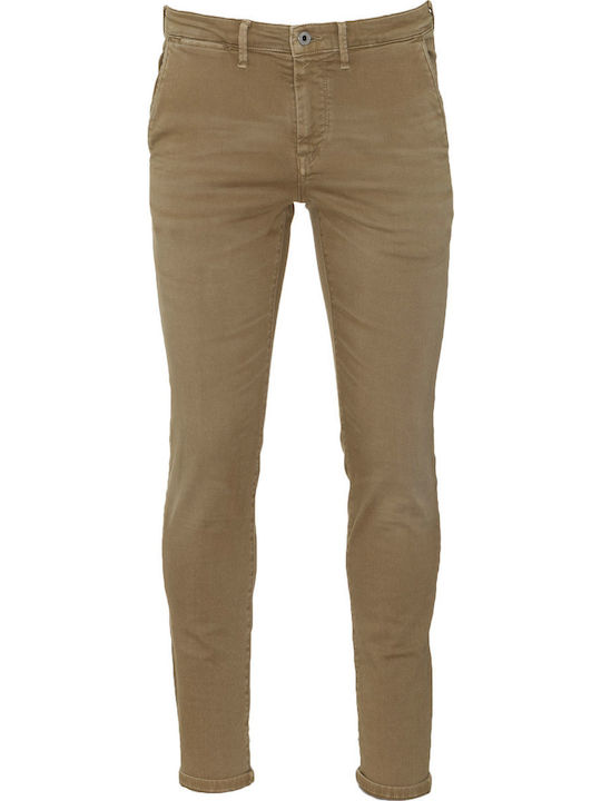 James Παντελόνι Chino Ελαστικό σε Slim Εφαρμογή Καφέ