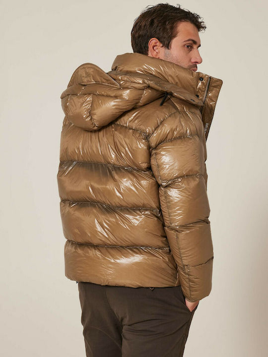 Emporio Armani Geacă pentru bărbați de iarnă Puffer Bej