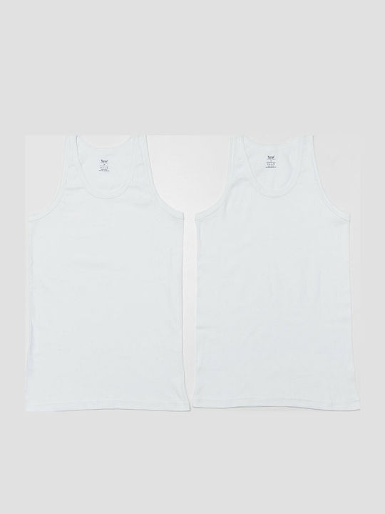 Men's Sleeveless Undershirts White 2Pack