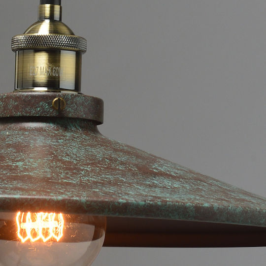 Aca Brown Bell Pendant Ceiling Light with E27 Socket 36x36cm