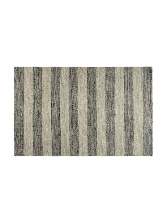 Tapicap Biento Handmade Rug Rectangular Wool Anthracite Stripes