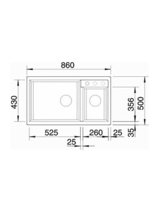 Blanco Metra 9 513273 Drop-In Sink Left Synthetic Granite W86xD50cm Anthracite