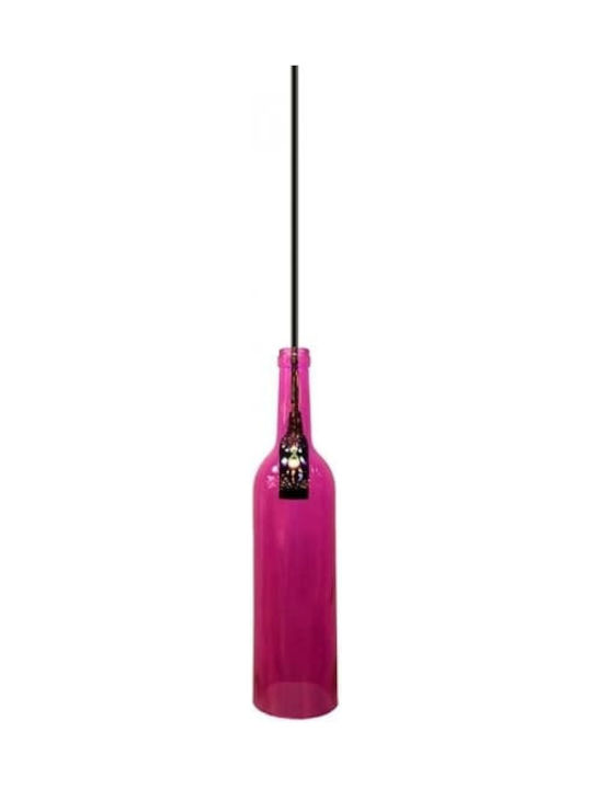 V-TAC Bottle Κρεμαστό Φωτιστικό Ροζ με Ντουί E14 7.2x28x28εκ.
