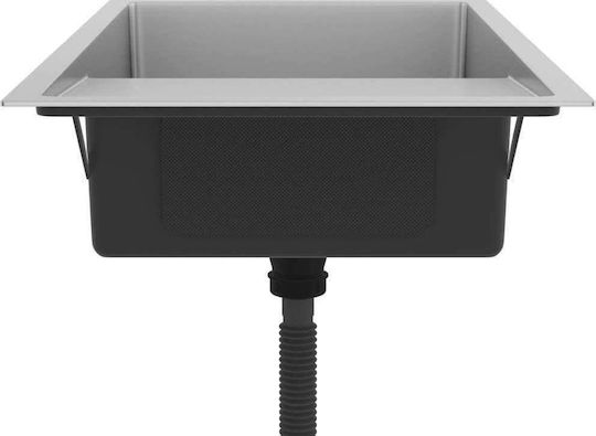 vidaXL Ένθετος Νεροχύτης Inox Brushed Μ75xΠ44cm Ασημί