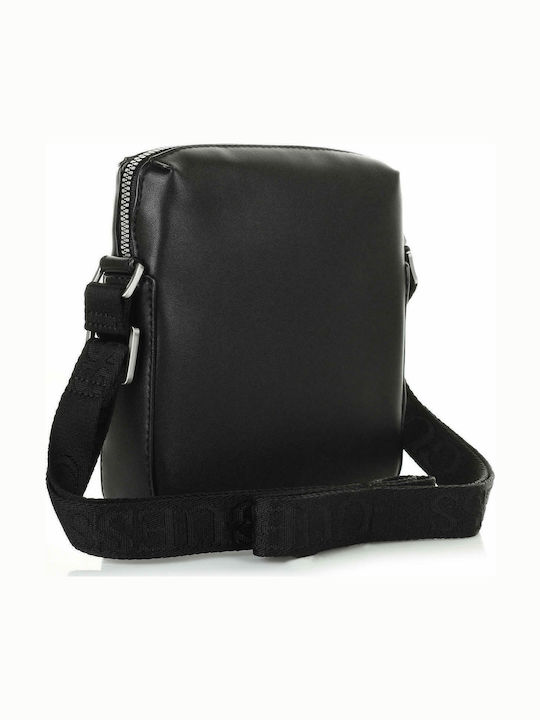 Dan Leather Men's Shoulder / Crossbody Bag Black