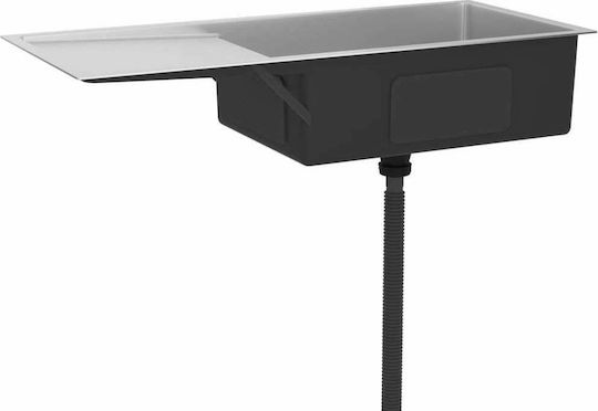 vidaXL Ένθετος Νεροχύτης Inox Brushed Μ100xΠ44cm Ασημί