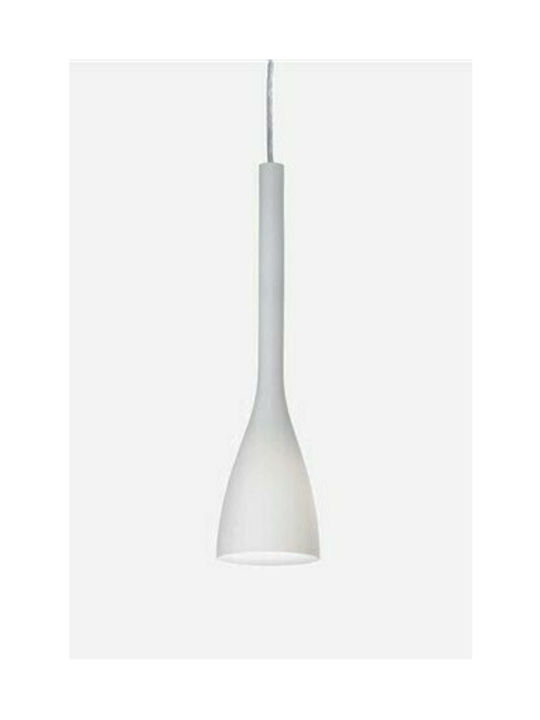 Ideal Lux Flut SP1 Small Pendant Light Single-Light for Socket E14, E.14 White