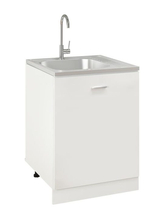 vidaXL Ένθετος Νεροχύτης Inox Μ60xΠ60cm Ασημί