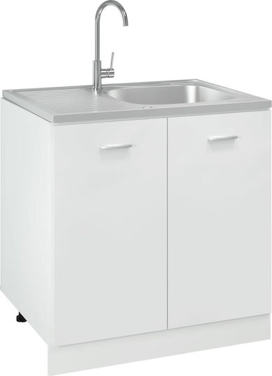 vidaXL Ένθετος Νεροχύτης Inox Μ80xΠ60cm Ασημί