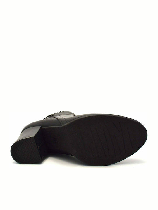 Leder Damen Knöchelstiefel Schwarz