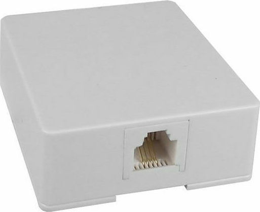 Central Telephone Socket With Frame Single With Sticker In White Color 01-04-55M
