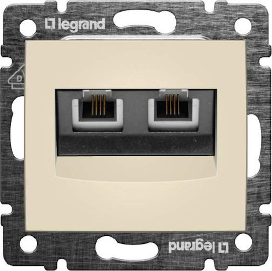 Legrand Valena Front Double Telephone Socket Beige 774339