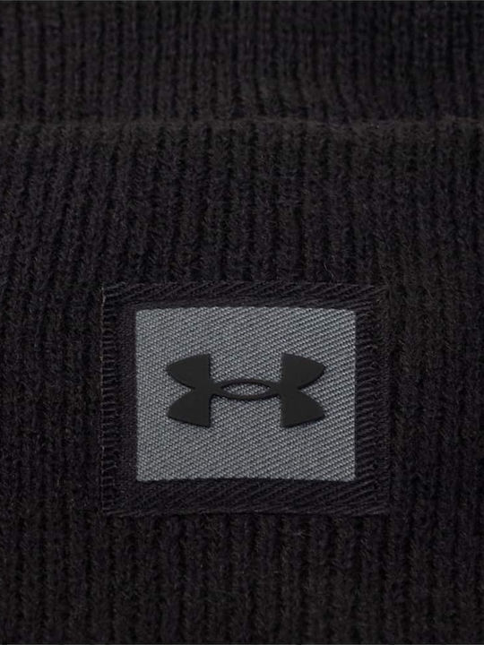 Beanie Ανδρικός Σκούφος με Rib Πλέξη σε Μαύρο χρώμα