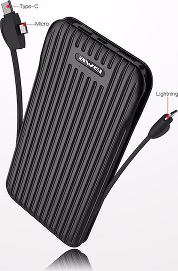 Awei P80K Power Bank 10000mAh mit USB-A Anschluss Schwarz