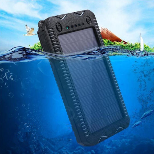 PowerNeed S12000 Solar Power Bank 12000mAh with 2 USB-A Ports Black