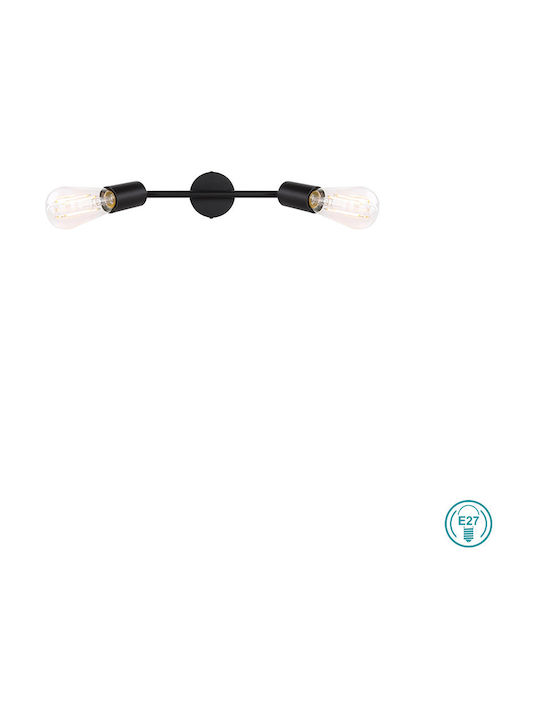 Globo Lighting Martha Πλαφονιέρα Οροφής Μαύρη με Ντουί E27