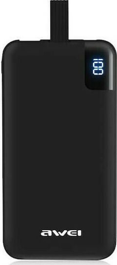 Awei P67K Power Bank 10000mAh mit 2 USB-A Anschlüssen Schwarz