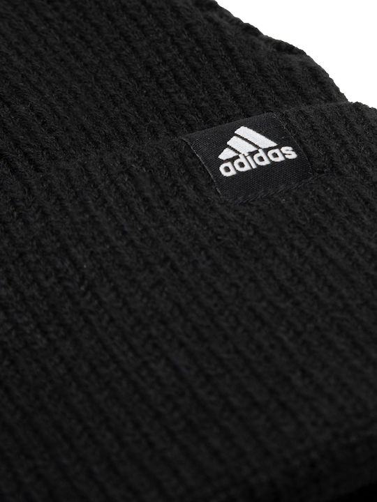 3-Stripes Beanie Unisex Σκούφος Πλεκτός σε Μαύρο χρώμα