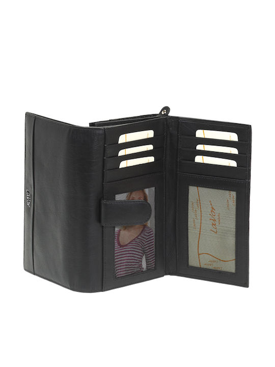 Large Leather Women's Wallet with RFID Black